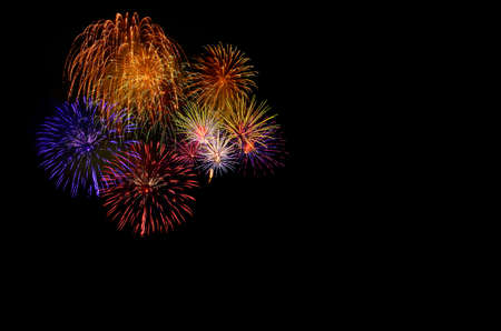 Colorful fireworks celebration and the night sky background.の写真素材