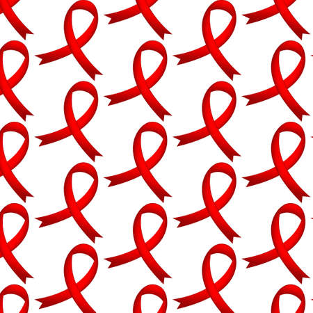 World Aids Day Red Ribbon Sign.