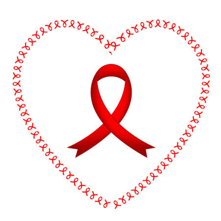 World Aids Day Red Ribbon Sign.のイラスト素材