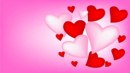 Hearts, balloon and happy Valentines day.のイラスト素材