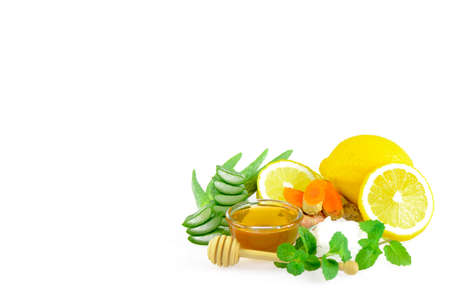 Natural skin cleanser and skincare recipe isolated on white background.の写真素材