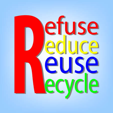 Environment Theme. Refuse, reduce, reuse and recycle.のイラスト素材