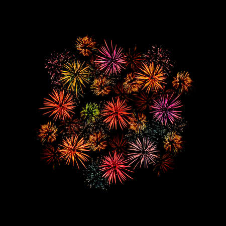 Colorful fireworks celebration and the night sky background.