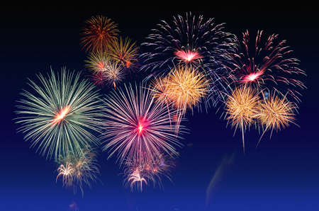 Colorful fireworks celebration and the night sky background.の写真素材