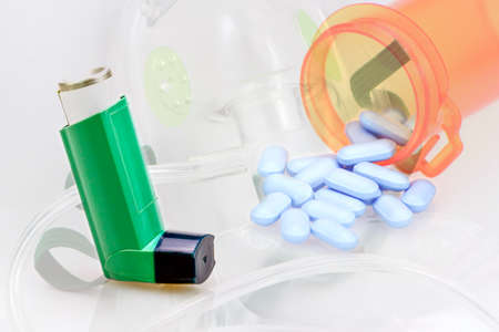 Asthma diagnostic and treatment. World Asthma Day, which is held on the first Tuesday in May.の写真素材