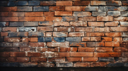 Brick wall with warm light tome for backdrop and product displayed background. Generative AI.の素材