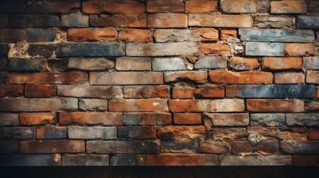 Brick wall with warm light tome for backdrop and product displayed background. Generative AI.の素材