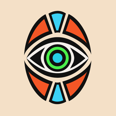 Tattoo all-seeing eye, with the addition of different colors of paints and helps people!のイラスト素材