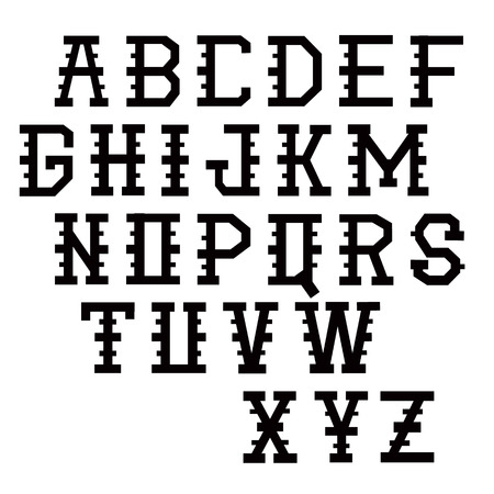 The easy font letters simple form and attracted to its unusual simple construction as capital letters for books, titles, advertising, and any information.のイラスト素材