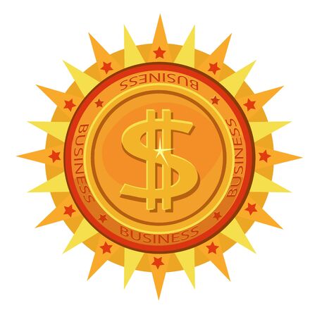 Gold dollar decoration for your Desk, for developing your business on your computer for icon and websiteのイラスト素材