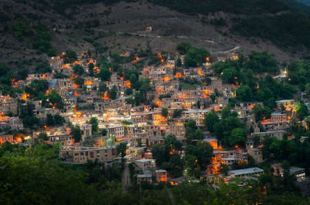 Masuleh at sunset , also Romanized as Masoleh and Masouleh is a village in the Sardar e Jangal District, in Fuman County, Gilan Province, Iran.の写真素材