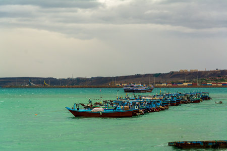 chabahar, iran 27 october 2021, view from the international Port of Shahid Beheshti in chabahar,...