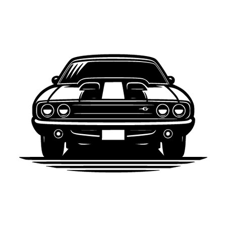 Retro car logo design template. Vector illustration of vintage car.のイラスト素材
