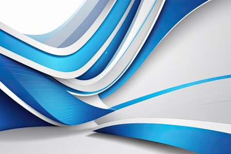 illustration of abstract geometric background with blue and white cubes.の素材