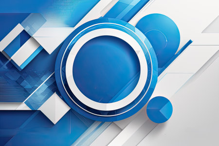 Abstract blue and white background with white circle. Vector illustration.の素材