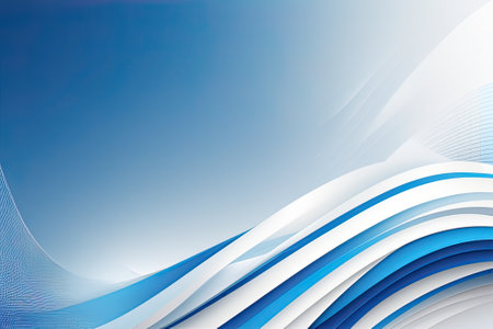 abstract blue background with wavy lines and copy space for textの素材