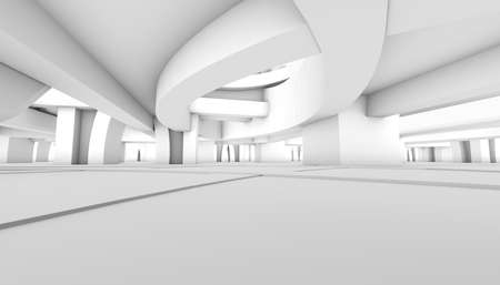 Light abstract modern architecture background. 3d rendering. 3d illustrationの写真素材