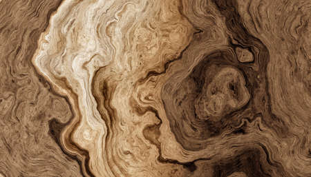 Texture of roots of tree with wavy lines and age rings. Abstract background. 2d illustrationの写真素材