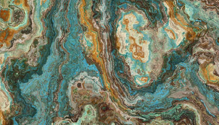 The tile of turquoise raw gemstone texture. Colorful background. 2d illustration
