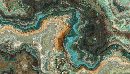 The tile of turquoise raw gemstone texture. Colorful background. 2d illustration