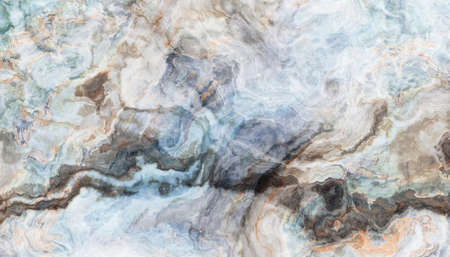 The tile of blue onyx abstract texture with yellow inclusions. Colorful background. 2D illustration....