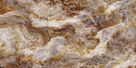Wooden marble pattern with curly grey and gold veins. Abstract texture and background. 2D...