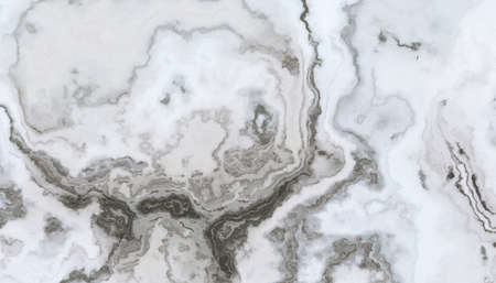 White marble pattern with curly grey and black veins. Abstract texture and background. 2D illustrationの写真素材