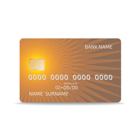 Credit or debit card design. Geometric sun pattern, texture and background. Vector illustrationのイラスト素材