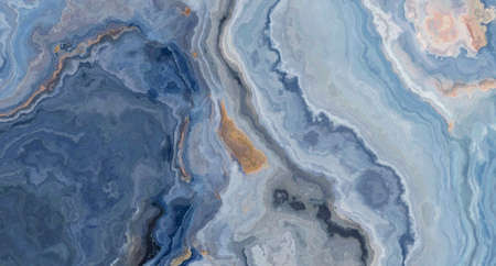 High resolution Blue marble pattern with white and golden veins. 2d illustration. Abstract texture...