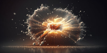 Particles splash abstract background. Ai generated illustrationの素材