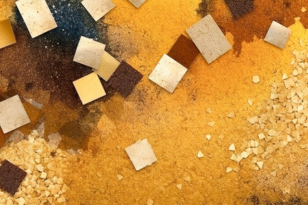 Abstract colorful background with geometric painted shapes. Ai generated illustrationの素材