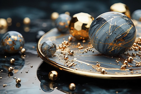 Podium stage for jewellery product presentation. Ai geberated illustrationの素材