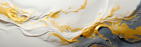 Abstract gold painted white and grey marble background. Ai generated illustrationの素材