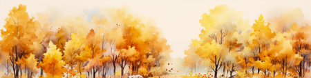 Autumn theme banner pattern. Ai generated background illustrationの素材
