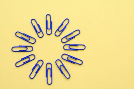 Paper clips in a circle, teamwork conceptの写真素材