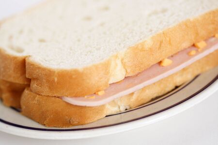 Plain ham sandwichの写真素材