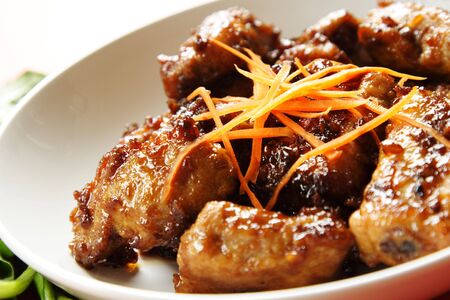 Pork spare ribs with sweet chili sauceの写真素材