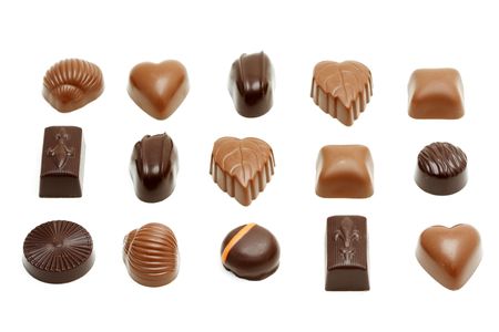 Different varieties of sweet and delicious chocolatesの写真素材