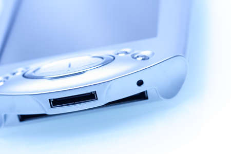 A shot of PDA in a blue toneの写真素材