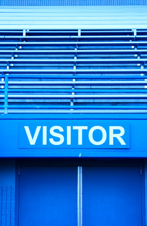 A shot of a visitor dressing room in a stadium in blue toneの写真素材