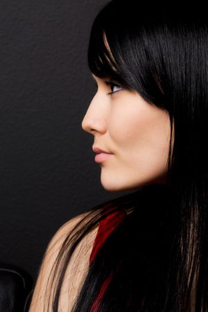 A profile shot of a beautiful womanの写真素材