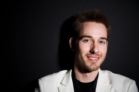 A headshot of a happy and smiling casual caucasian businessmanの写真素材