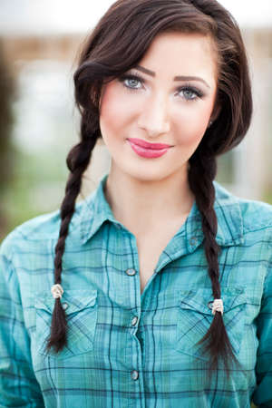 A portrait of a beautiful caucasian womanの写真素材