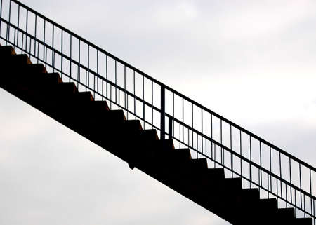 The silhouette of a diagonal staircaseの写真素材