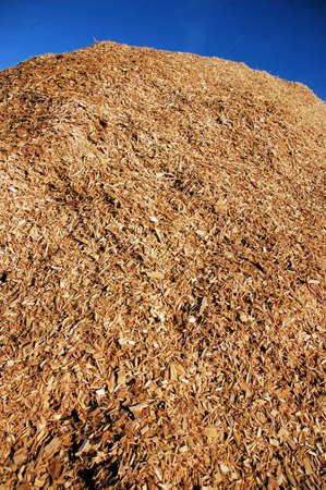 Wooden chips for combustion in a biomass boilerの写真素材