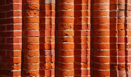 Red brickstone wall and columnsの写真素材