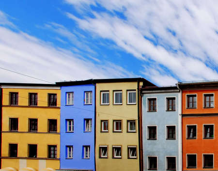 Colorful house facade in a German townの写真素材
