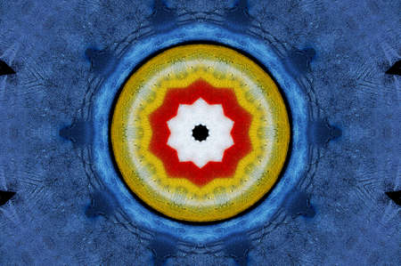 Abstract colorful eye on a blue background