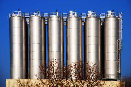 Silos in a chemical industrial plantの写真素材