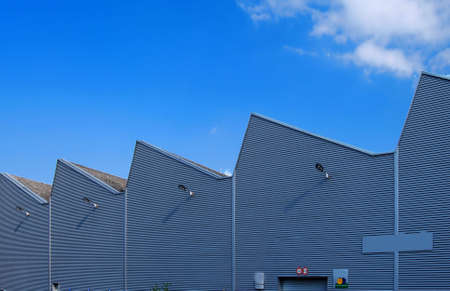 Factory building with aluminum claddingの写真素材